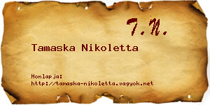 Tamaska Nikoletta névjegykártya