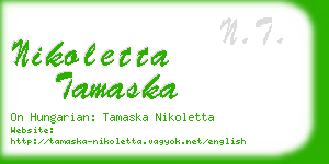 nikoletta tamaska business card